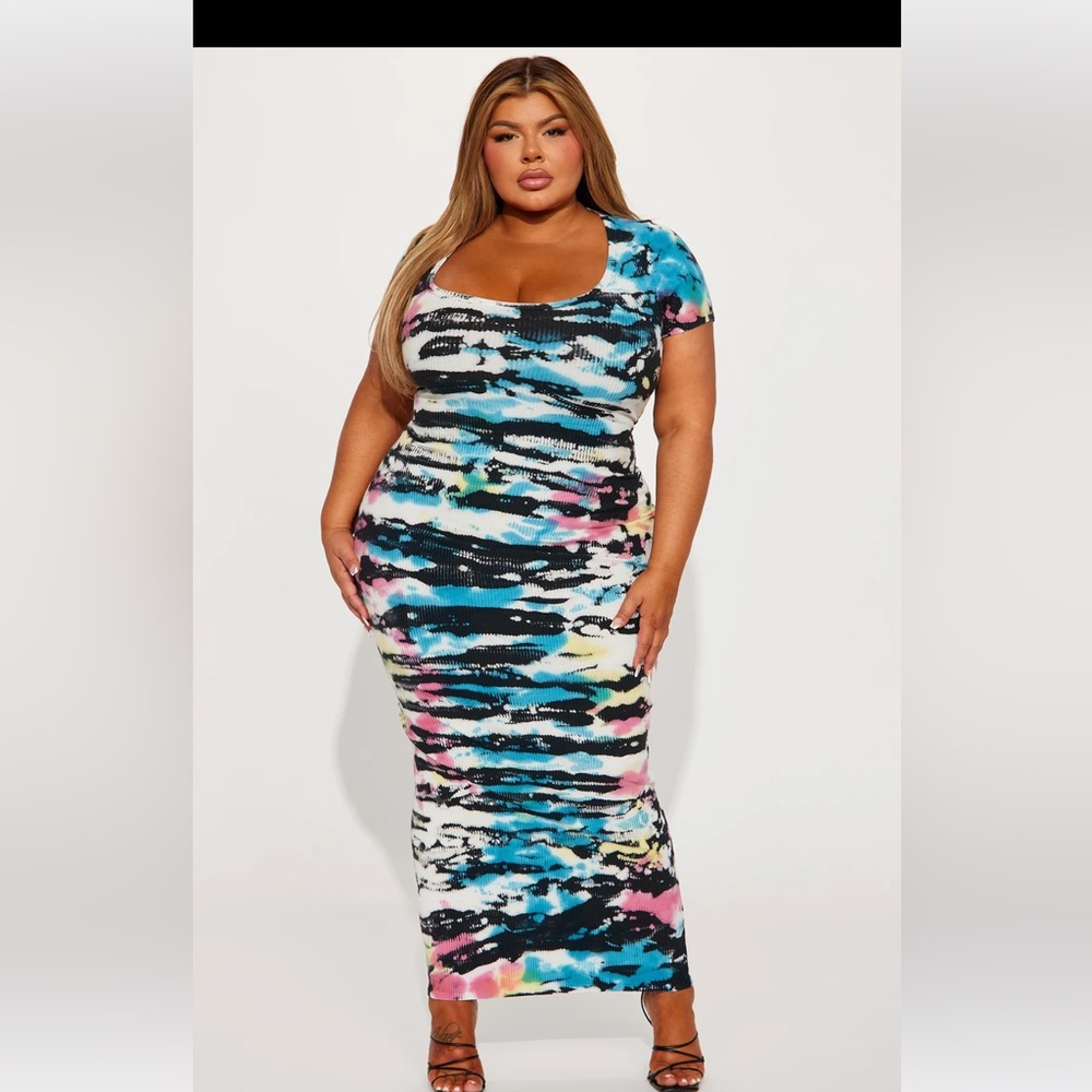 Fashion nova acid wash colored dress